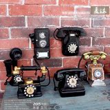 咖啡馆酒吧店铺餐厅老式电话机橱窗陈列装饰模型摆件欧式复古做旧