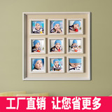 欧式儿童照片墙正方形5寸实木相框九宫格影楼挂墙韩式婚纱照组合