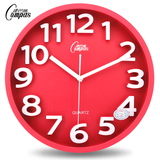 康巴丝14英寸钟表创意简约大挂钟时尚客厅卧室田园形现代石英钟表