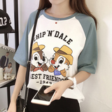 歌慕妮2016新款夏季短袖T恤女装韩版宽松印花圆领可爱卡通显瘦潮