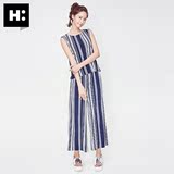H:CONNECT时尚韩版女式无袖吊带背心宽松阔腿裤套装2016夏季新款