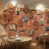 3d齿轮大型壁画复古怀旧个性青春咖啡厅酒吧网伽背景墙砖欧式壁纸