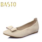 BASTO/百思图2016春季羊皮浅尖头口女单鞋女鞋内增高TW122AQ6