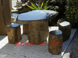复古园林石桌石凳 石头桌椅凳子户外庭院广场公园茶几