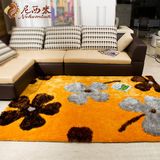尼西米精品南韩丝客厅沙发地毯  卧室地毯 韩国丝茶几垫 黄色地毯