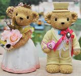 欧式创意儿童储蓄罐存钱罐 韩式可爱田园树脂大熊存钱筒 结婚礼物