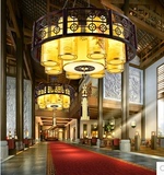 现代中式吊灯具客厅仿羊皮灯大厅灯超大宫廷灯酒店工程餐厅灯饰