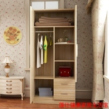 简易宜家儿童衣柜实木质板式2门组合整体衣橱衣柜储物柜简约现代