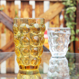 复古系列  浮雕玻璃杯欧式葡萄酒杯 冰淇淋碗 家用彩色水杯