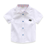 男童短袖衬衫夏季2016童装1-2-3-4-5-67岁宝宝儿童小孩白半袖衬衣