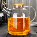 玻璃冷水壶耐热凉水壶大容量过滤水壶花茶果汁壶 泡茶玻璃壶1.6L
