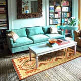 田园美式小清新手工羊毛编织地毯 长方形客厅卧室沙发美法式地毯