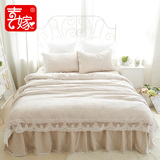 韩式床上床品1.5米床全棉韩版蕾丝床裙四件套床罩纯棉公主风欧式