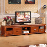2米实木电视柜简约现代 组合中式客厅进口橡木电视柜 地柜包邮