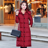 冬季迷彩长款棉服女大毛领长大衣加厚大码女装修身棉衣韩国版外套