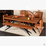 实木美式乡村整装松木餐桌椅组合饭桌美式办公桌电脑桌咖啡桌