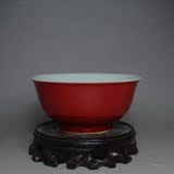 大清御膳房祭红碗 古董古玩仿古瓷器 收藏摆件 单色釉茶碗 饭碗