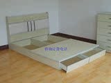 色双人床 单人床 高箱床 低箱床 加大床箱 1.2米1.5米1.8米浅胡桃