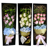 玫瑰绣球郁金香高档礼盒上海同城鲜花速递生日预定花店送花上门
