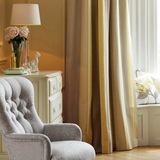 N-09现代美式卧室客厅落地窗窗帘成品条纹全遮光定制窗帘遮光布