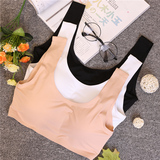 韩国新款夏季冰丝无痕吊带背心裹胸胸垫睡眠瑜伽抹胸式文胸Y3411
