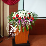 武汉鲜花速递会议用花会场布置高档主持台花高档立式桌花讲台鲜花