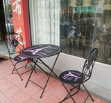 新款奶茶冷饮店桌椅酒吧创意露天阳台户外花园休闲可折叠桌椅组合