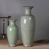 景德镇陶瓷器 古典摆件钧瓷仿古开片花瓶现代家居客厅装饰工艺品