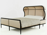 锦尚高端定制家具简约现代实木创意高背太空床卧室布艺双人床婚床
