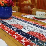 包邮花之恋实木桌布桌旗餐桌茶几中式特色仿古纯棉布艺中国风床旗