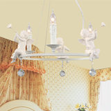 易家居北欧美式儿童房艺术创意吊灯卧室灯个性吊灯可爱守护天使灯