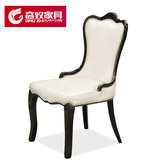 高致  欧式实木椅子酒店家用软包餐椅现代简约皮椅靠背椅C49