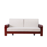 六郎 现代中式沙发床1.8米 1.5米 简约木质沙发床 全实木沙发床