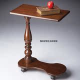 包邮美式实木可移动电脑桌移动桌笔记本桌 欧式床边桌沙发桌边几