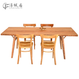 淳枫居北欧休闲现代简约简易纯实木餐桌实木长台餐桌餐椅组合书桌