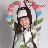 kenmont秋冬儿童毛线帽子韩国潮男童女童护耳帽耳朵造型帽针织帽