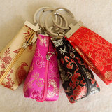 丝绸钥匙扣 苏杭州江南丝绸旅游纪念品 特色出国小礼品物 钥匙扣