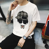 林弯弯日系短袖t恤加肥青少年夏季短袖韩版大码卡通t恤男短袖可爱