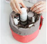 韩版多功能圆筒式大容量分层防水旅行洗漱包化妆品收纳包女