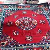 藏式地毯 精品混纺地毯 家居用品 客厅 卧室地毯 酒红色团花