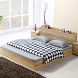 现代简约板式床1.2米1.5米1.8米双人床榻榻米储物床木板高箱收纳