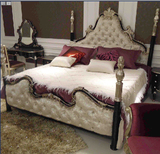 法式床 新古典布艺床欧式实木床卧室家具成人婚床奢华1.8米双人床