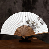 丝艺堂白纸扇子 中国风手绘香纸扇日式和风串面扇工艺折扇女扇子