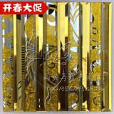 5面磨边长条形玻璃镜面马赛克瓷砖 KTV装修柱子背景墙贴 金色雕花