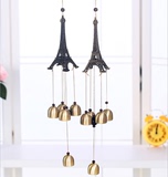 创意欧式巴黎铁塔带铃铛风铃 精品金属家居装扮挂饰 男女生日礼品