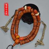 老灵骨108颗念珠手串手链切片西藏牦牛骨佛珠桶珠项链藏式
