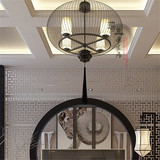 现代新中式吊灯会所铁艺鸟笼吊灯酒店餐厅灯笼圆形工程灯具