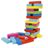 比优 48块叠叠乐抽抽乐 层层叠积木成人益智智力玩具 彩色叠叠高