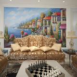 定制大型电视背景墙沙发壁纸卧室客厅大型壁画墙纸油画地中海风情