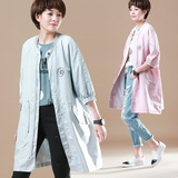 素木原创大码 2016春季新款女装风衣韩版休闲七分袖长款外套X138